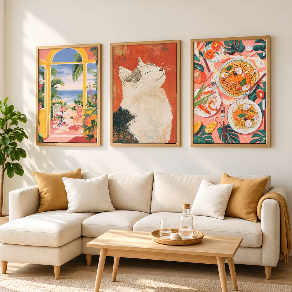 Set de 3 cuadros decorativos que combinan