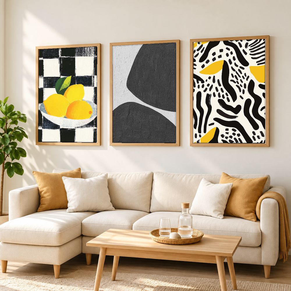 Set de 3 cuadros decorativos que combinan