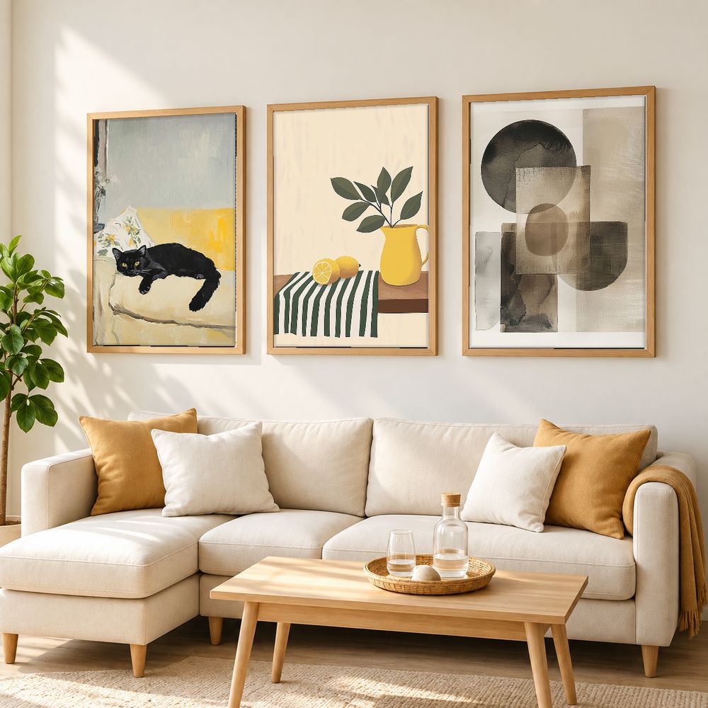 Set de 3 cuadros decorativos que combinan