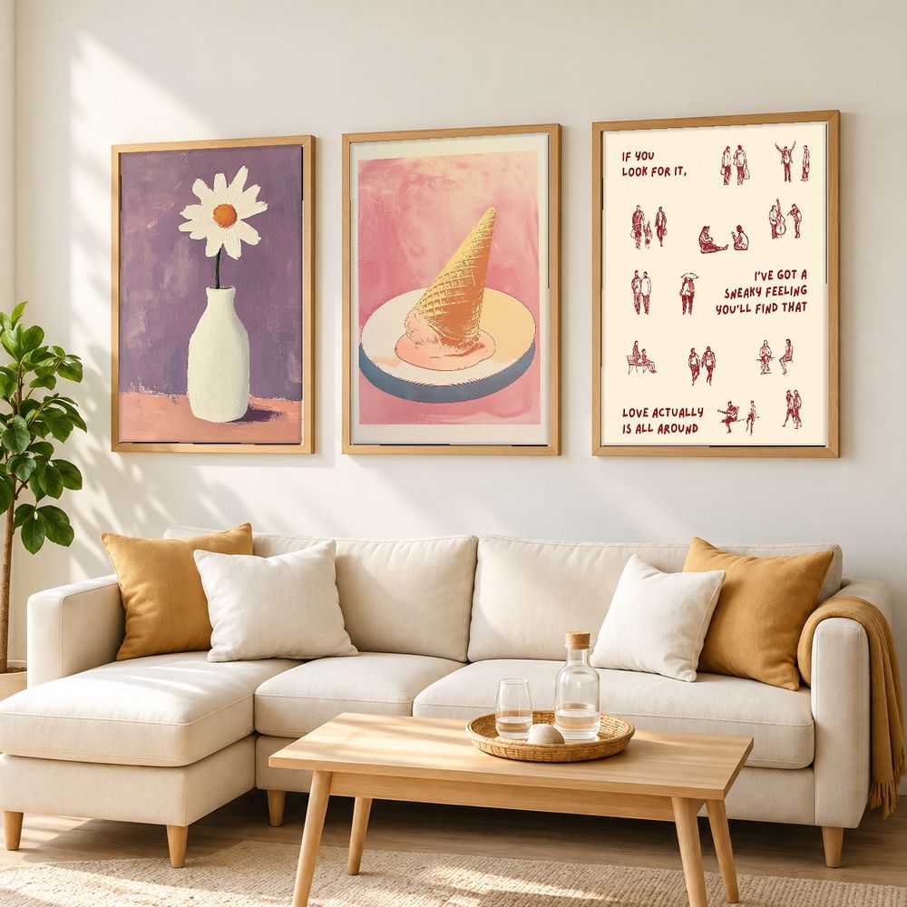 Set de 3 cuadros decorativos que combinan