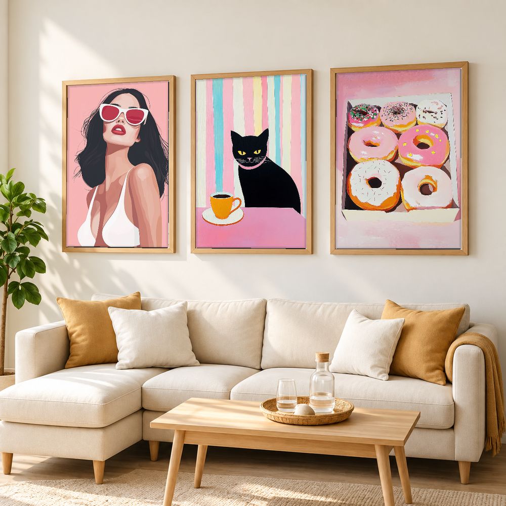 Set de 3 cuadros decorativos que combinan