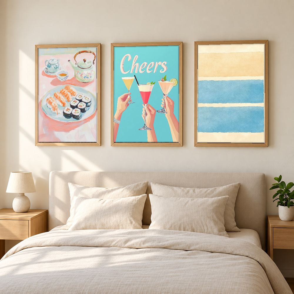 Set de 3 cuadros decorativos que combinan