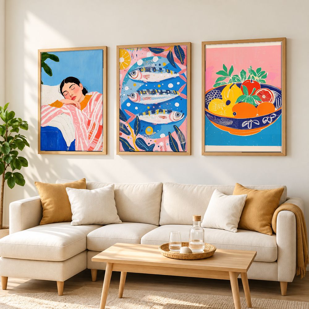 Set de 3 cuadros decorativos que combinan