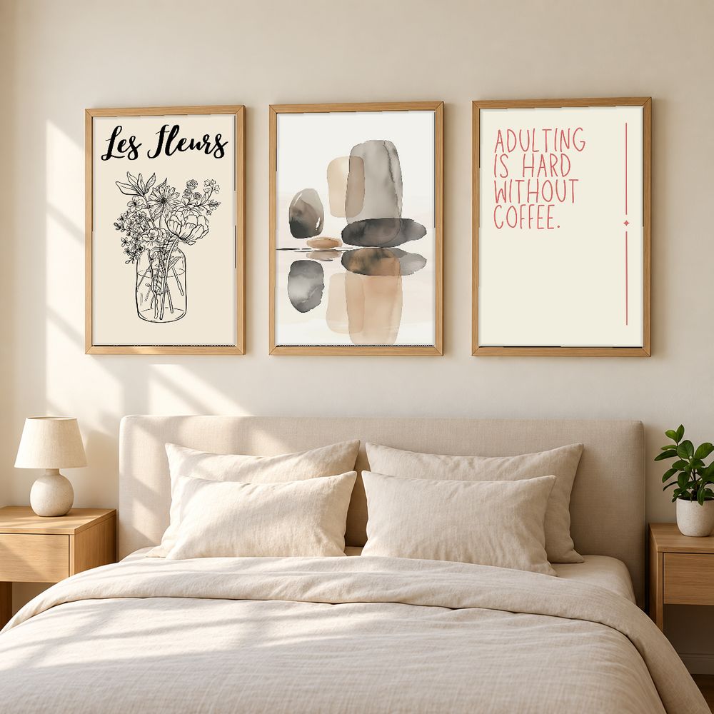 Set de 3 cuadros decorativos que combinan