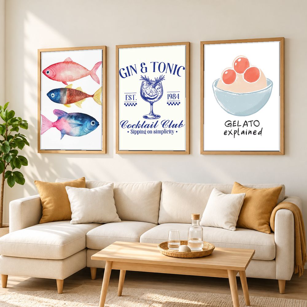 Set de 3 cuadros decorativos que combinan