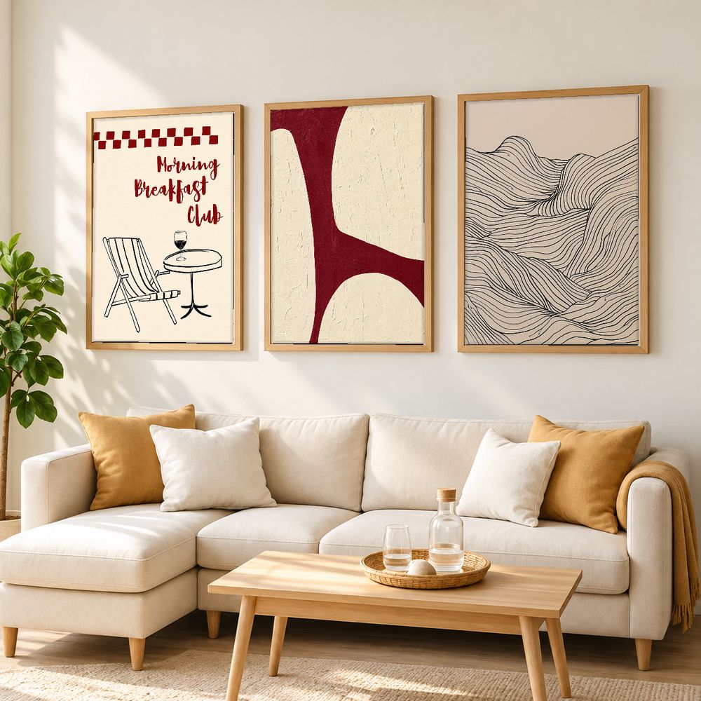 Set de 3 cuadros decorativos que combinan