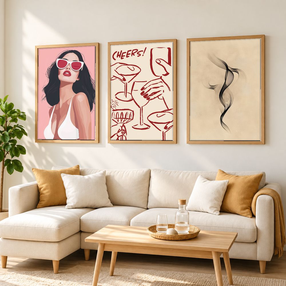 Set de 3 cuadros decorativos que combinan