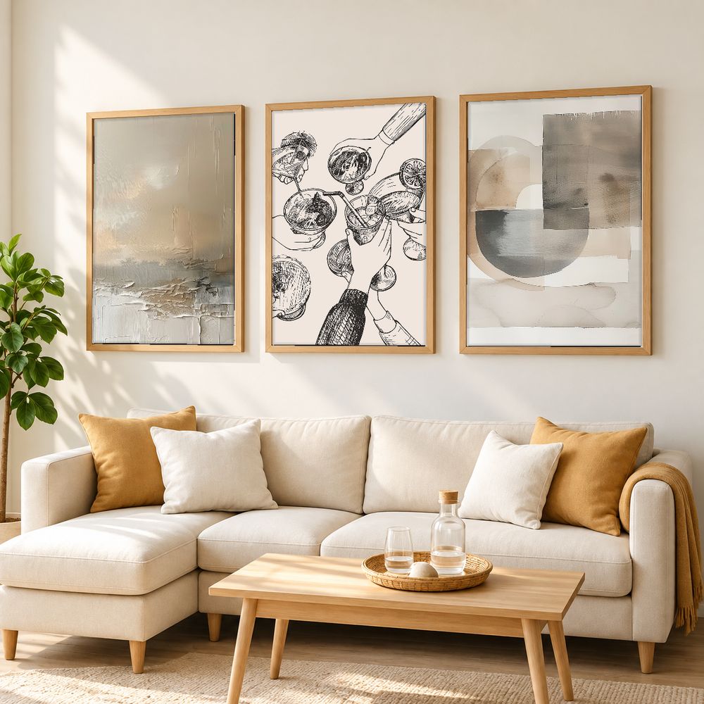 Set de 3 cuadros decorativos que combinan