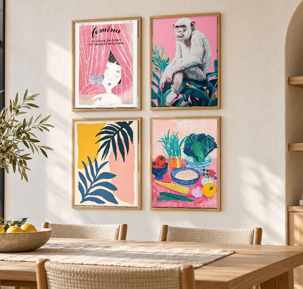 Set de 4 cuadros decorativos que combinan