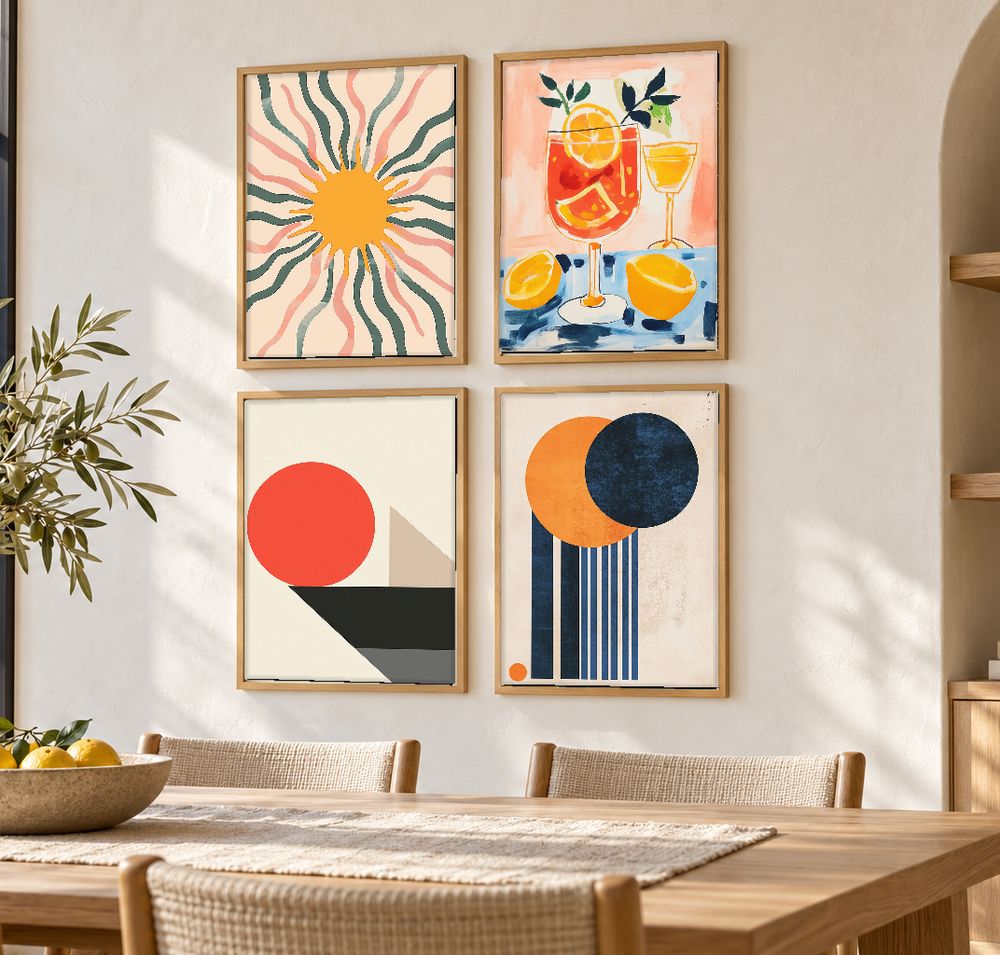 Set de 4 cuadros decorativos que combinan