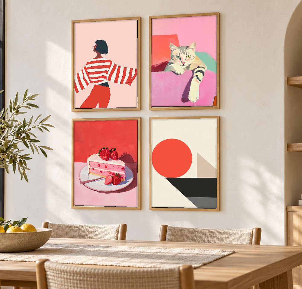 Set de 4 cuadros decorativos que combinan