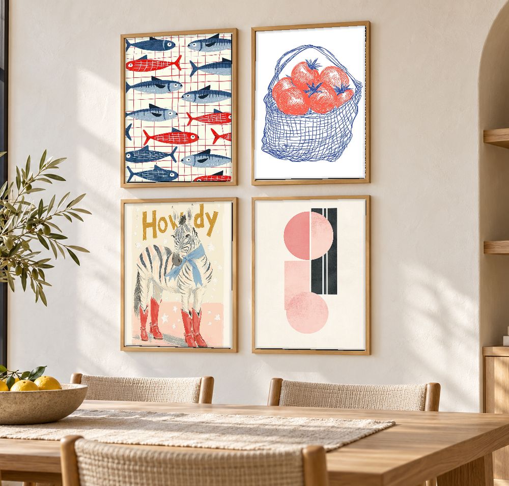 Set de 4 cuadros decorativos que combinan