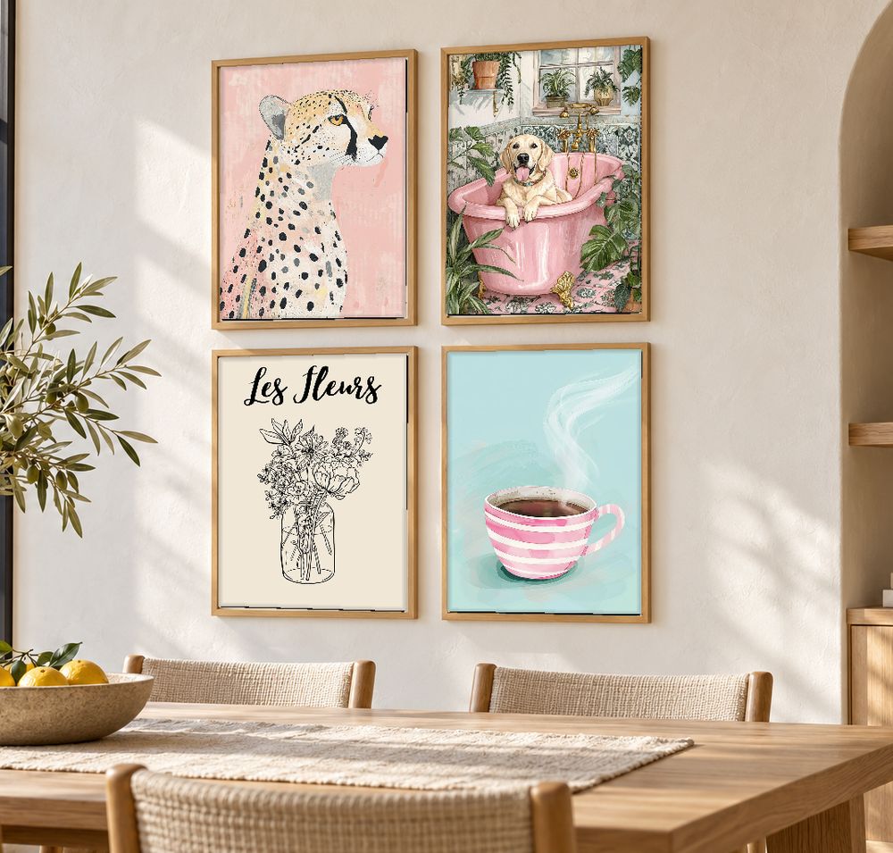 Set de 4 cuadros decorativos que combinan
