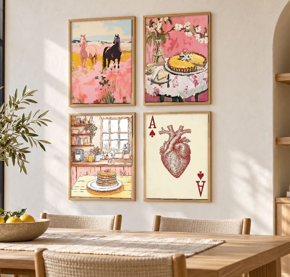 Set de 4 cuadros decorativos que combinan