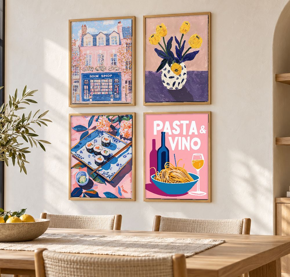 Set de 4 cuadros decorativos que combinan