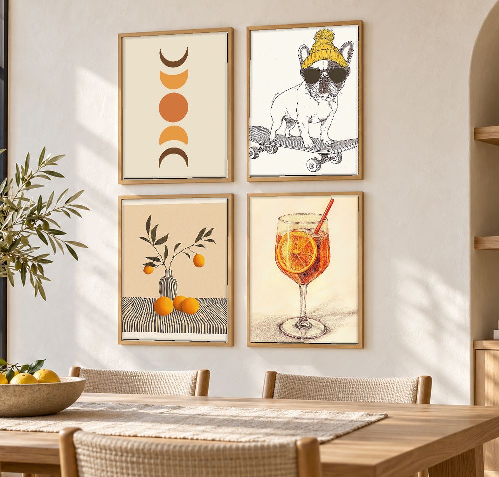 Set de 4 cuadros decorativos que combinan