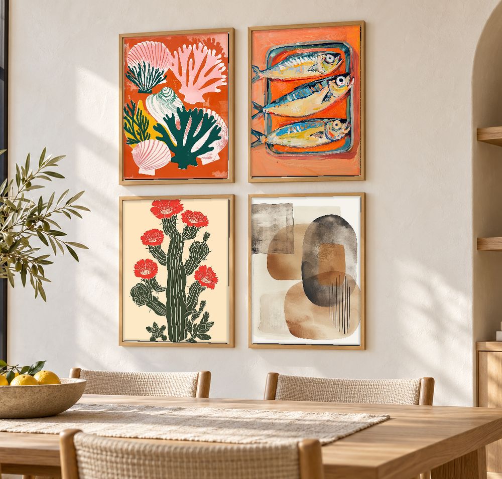 Set de 4 cuadros decorativos que combinan