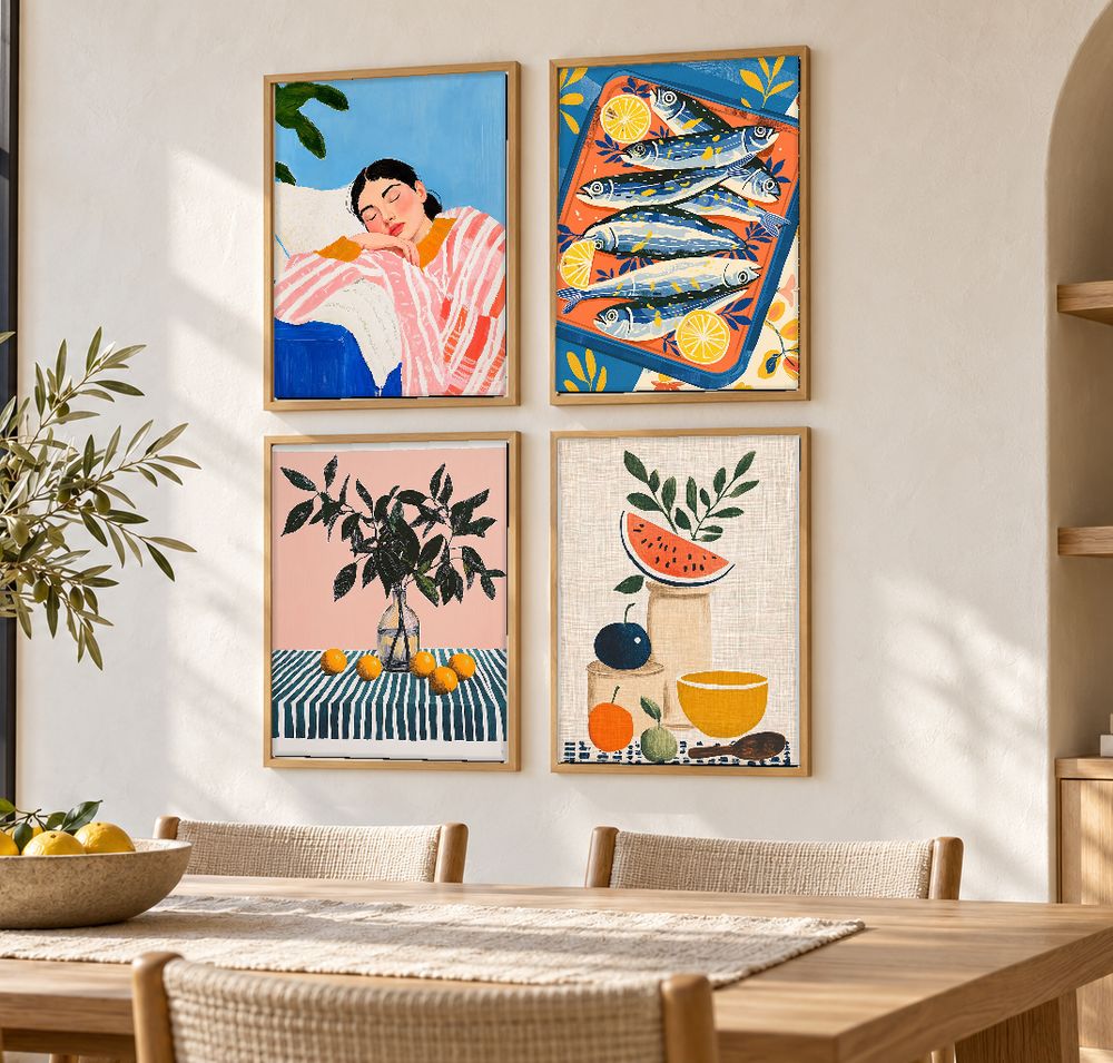 Set de 4 cuadros decorativos que combinan