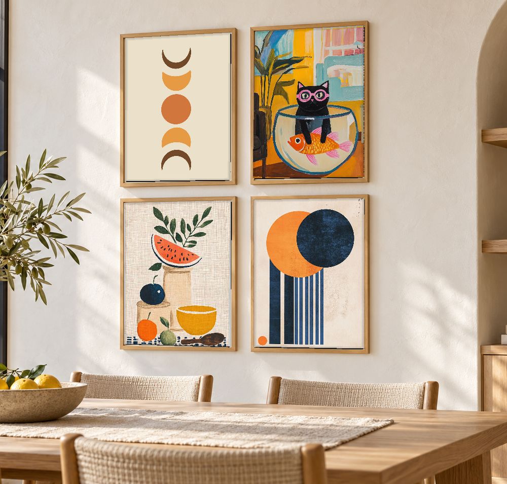 Set de 4 cuadros decorativos que combinan