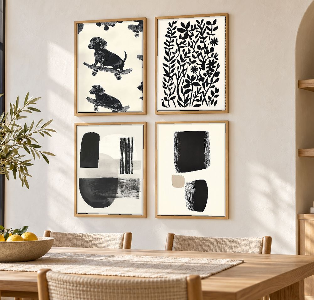 Set de 4 cuadros decorativos que combinan