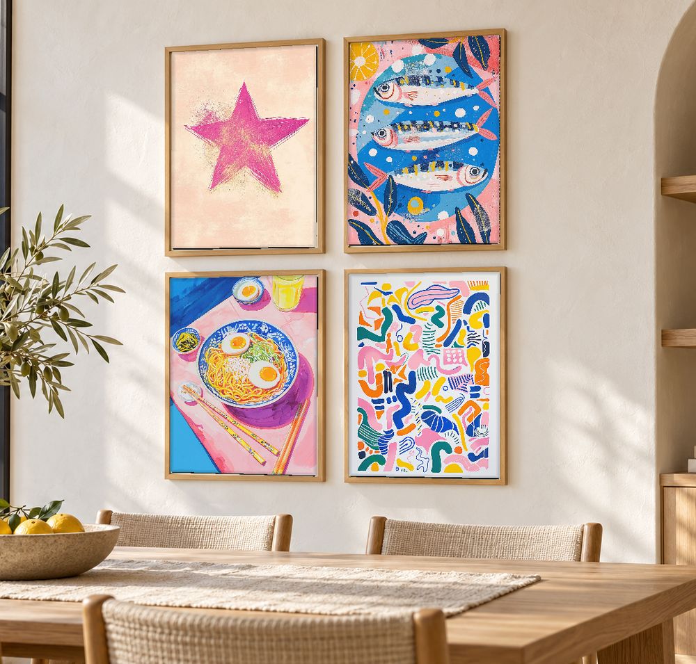 Set de 4 cuadros decorativos que combinan