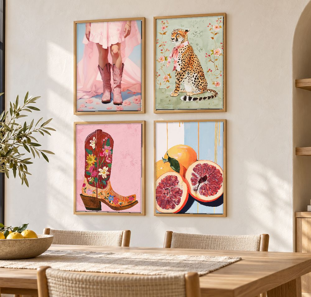 Set de 4 cuadros decorativos que combinan