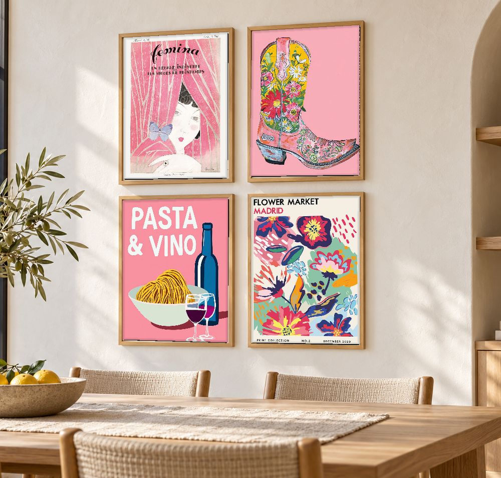Set de 4 cuadros decorativos que combinan