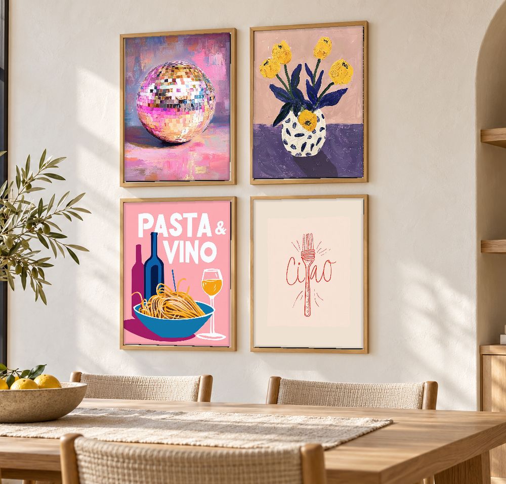 Set de 4 cuadros decorativos que combinan