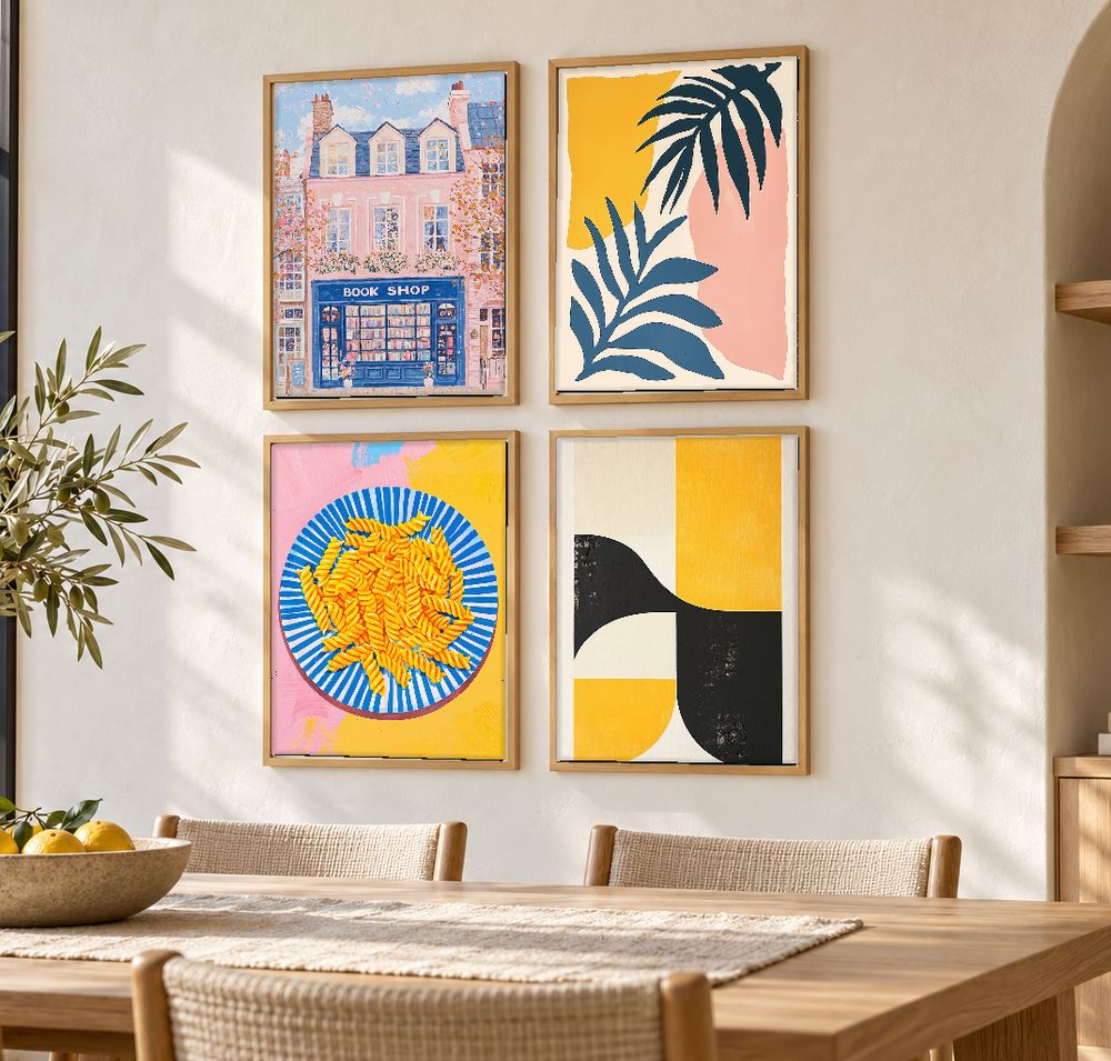 Set de 4 cuadros decorativos que combinan