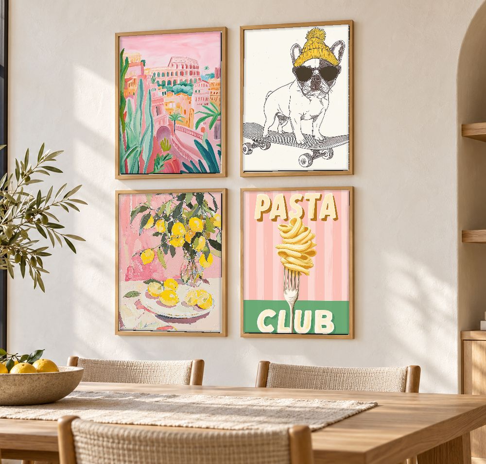 Set de 4 cuadros decorativos que combinan