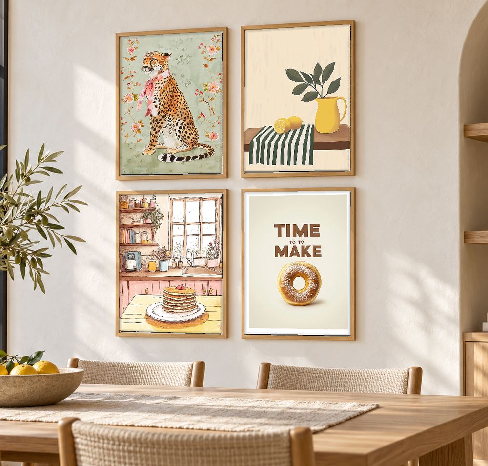 Set de 4 cuadros decorativos que combinan