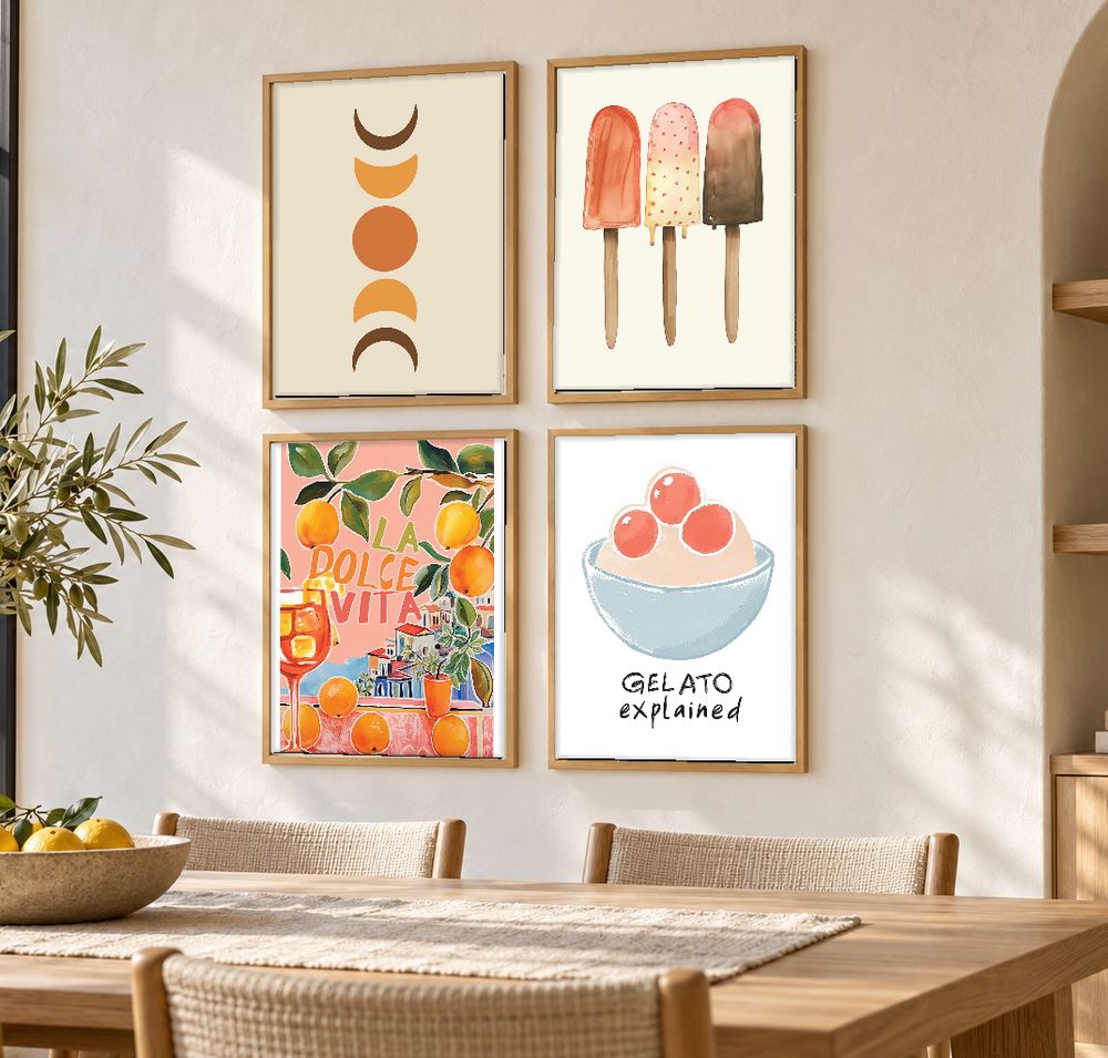 Set de 4 cuadros decorativos que combinan