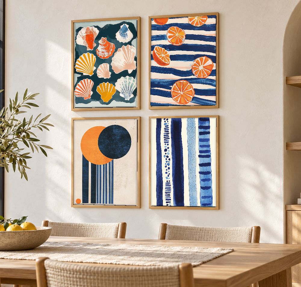 Set de 4 cuadros decorativos que combinan