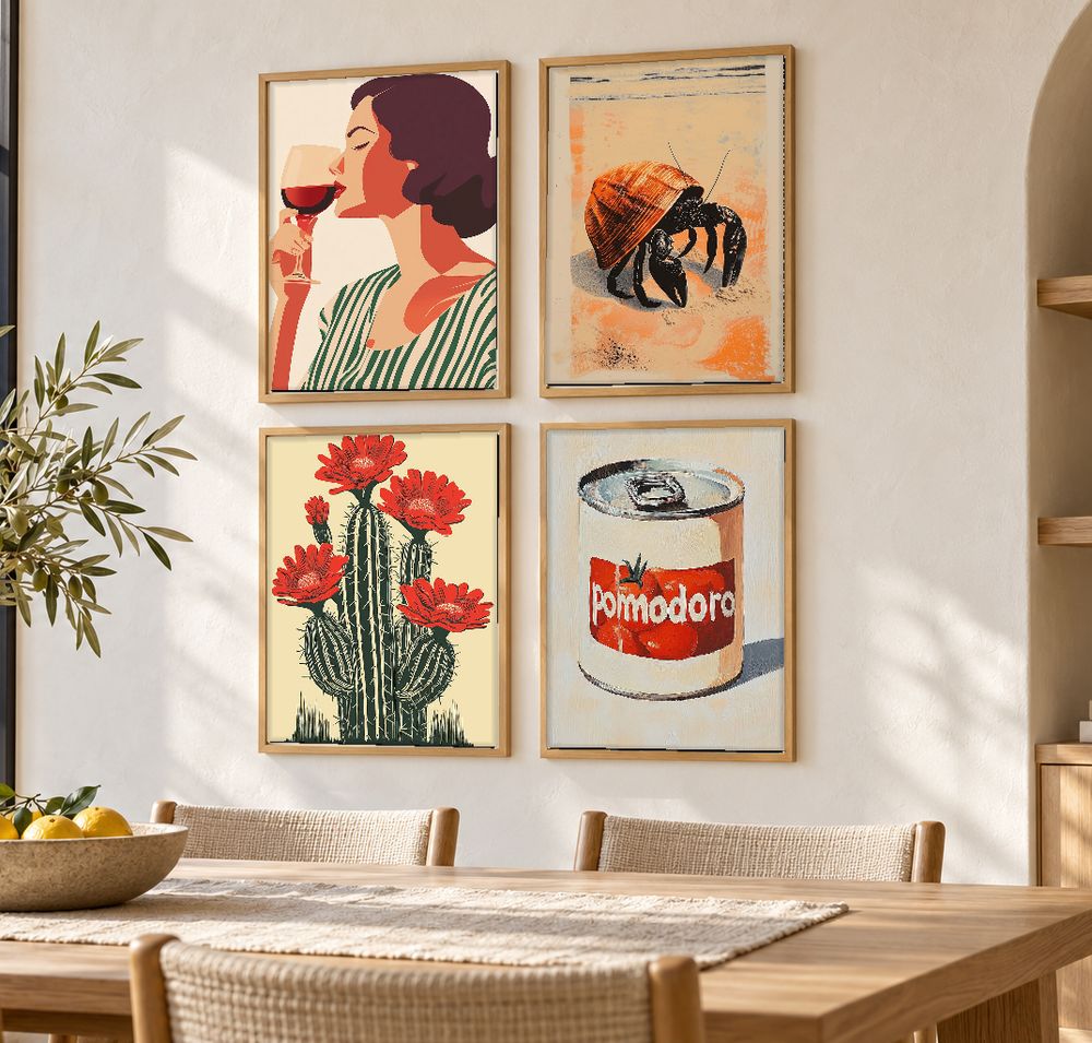 Set de 4 cuadros decorativos que combinan
