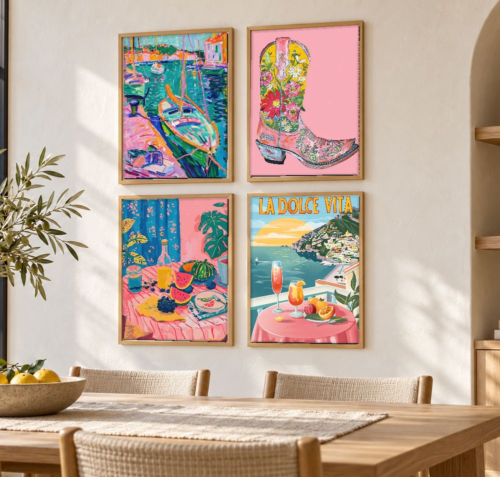 Set de 4 cuadros decorativos que combinan