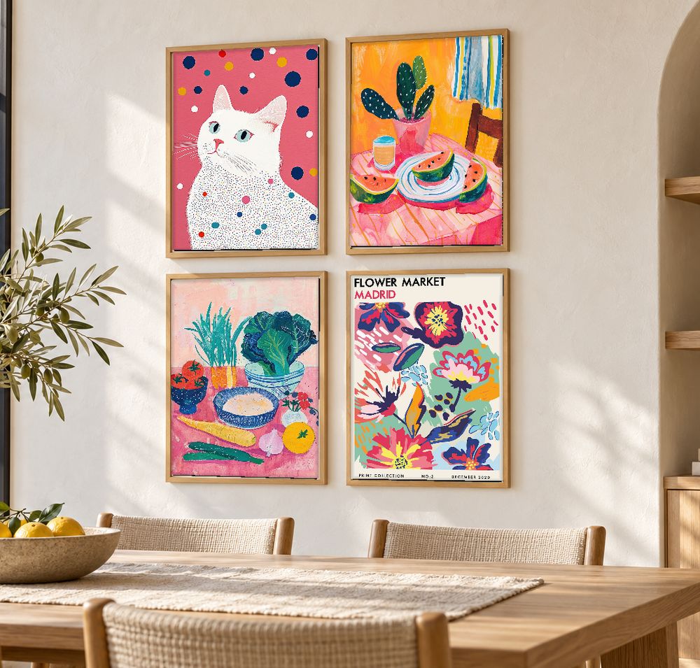 Set de 4 cuadros decorativos que combinan