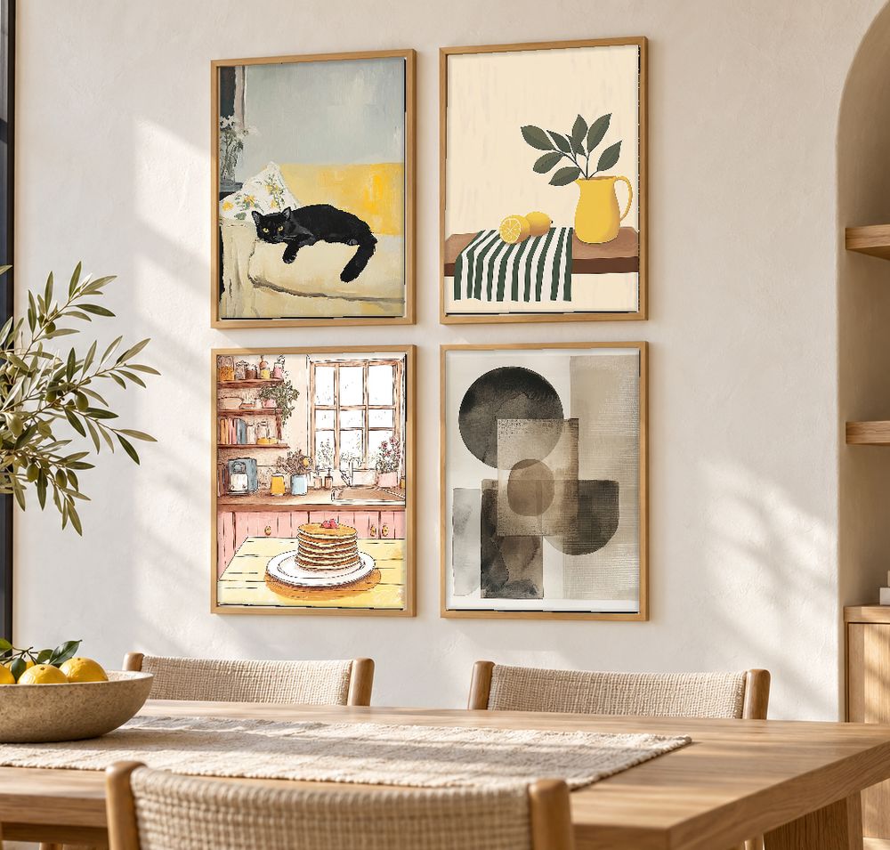 Set de 4 cuadros decorativos que combinan