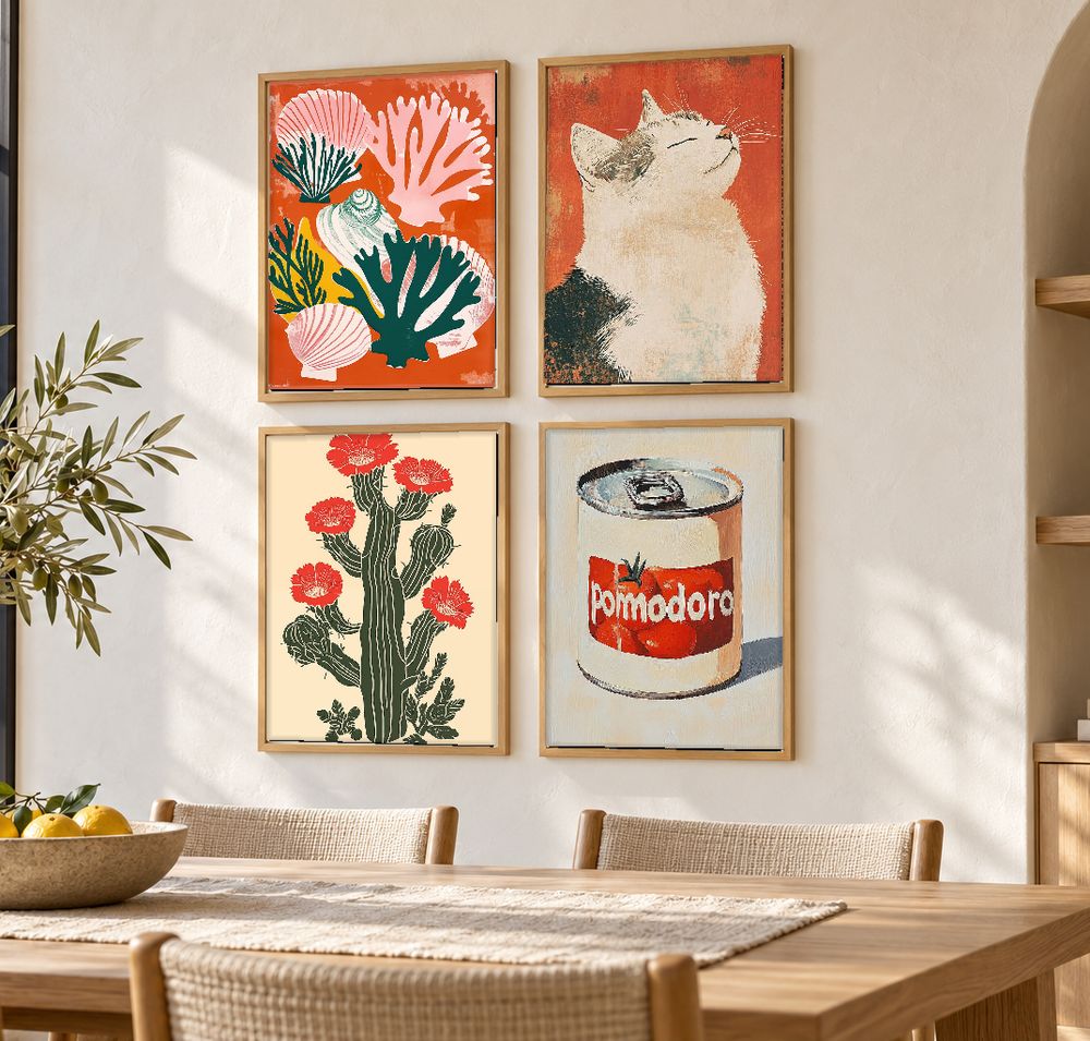 Set de 4 cuadros decorativos que combinan