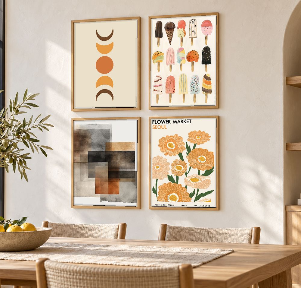 Set de 4 cuadros decorativos que combinan