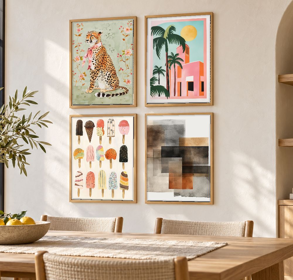 Set de 4 cuadros decorativos que combinan