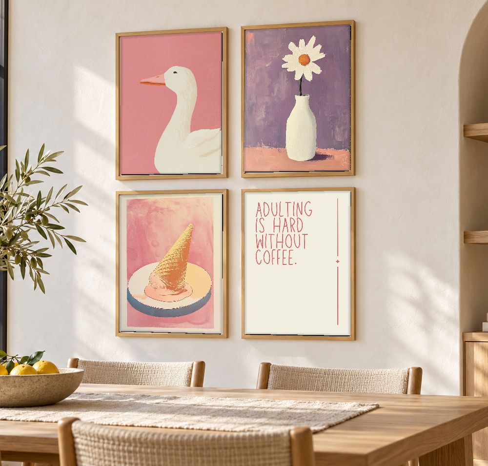Set de 4 cuadros decorativos que combinan