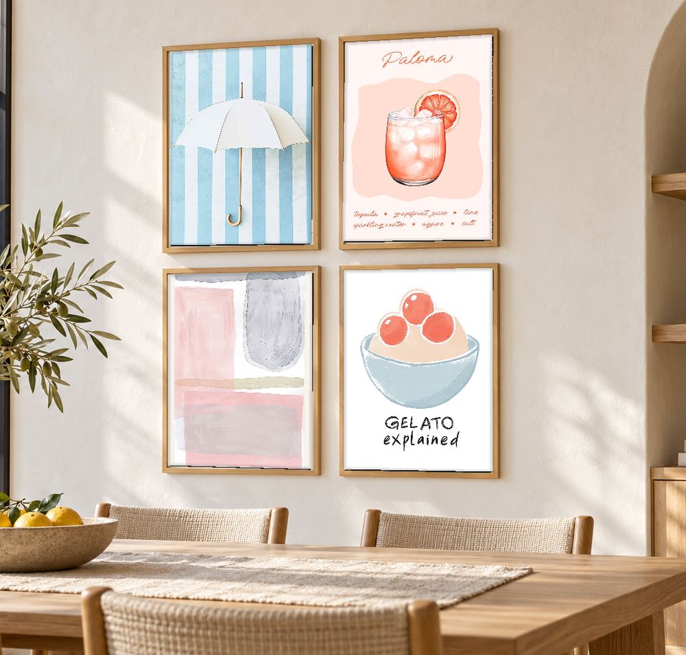 Set de 4 cuadros decorativos que combinan