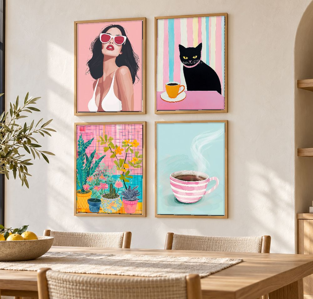 Set de 4 cuadros decorativos que combinan