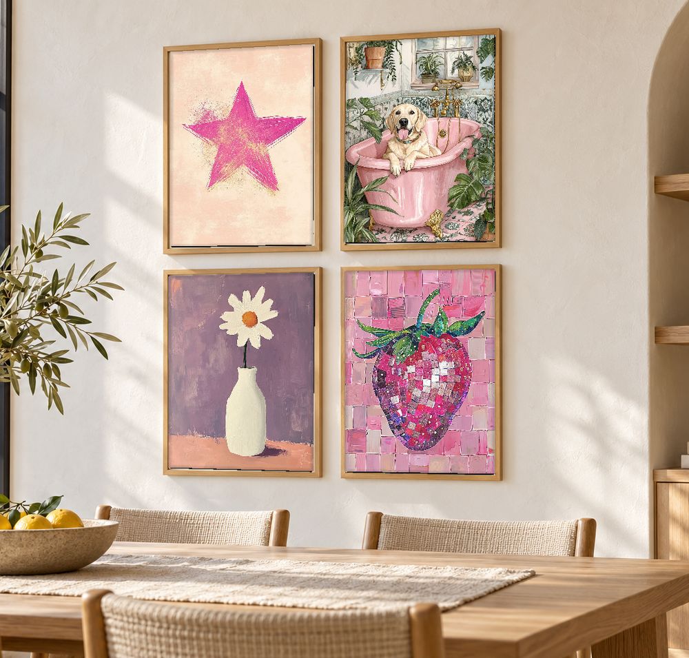 Set de 4 cuadros decorativos que combinan