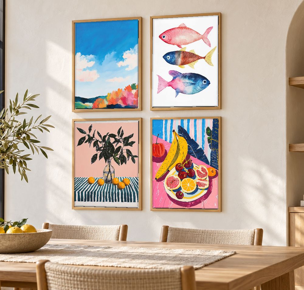 Set de 4 cuadros decorativos que combinan