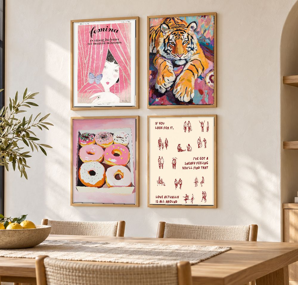 Set de 4 cuadros decorativos que combinan