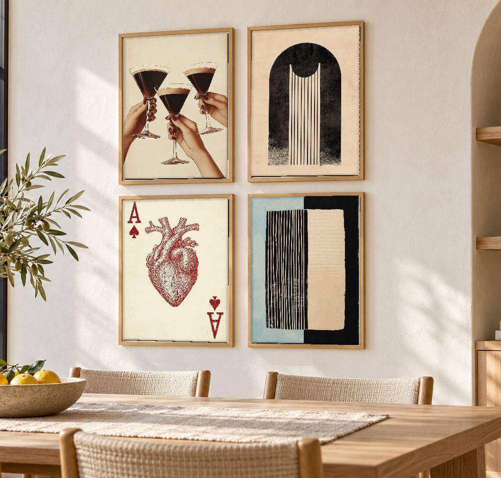 Set de 4 cuadros decorativos que combinan
