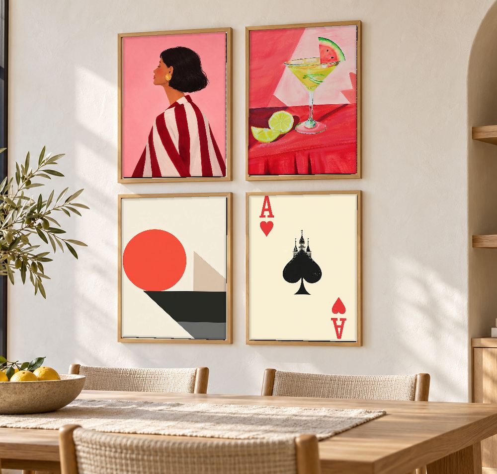 Set de 4 cuadros decorativos que combinan