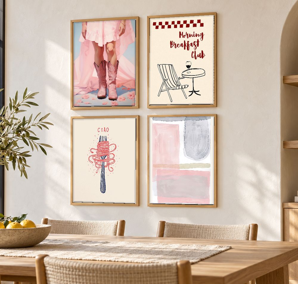 Set de 4 cuadros decorativos que combinan