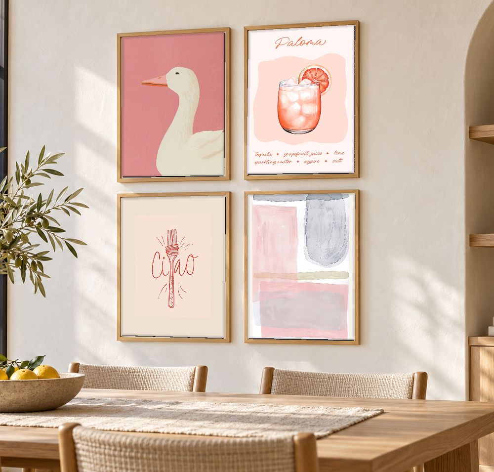 Set de 4 cuadros decorativos que combinan